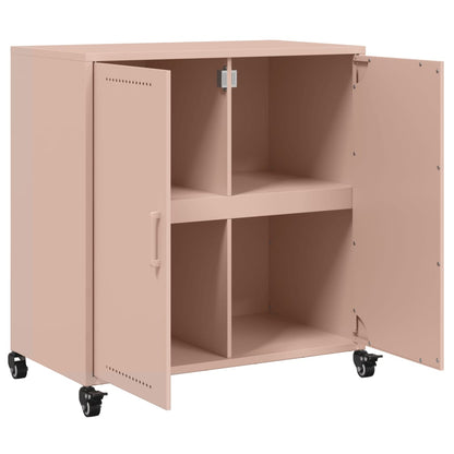 Credenza Rosa 68,5x39x72 cm in Acciaio Laminato a Freddo