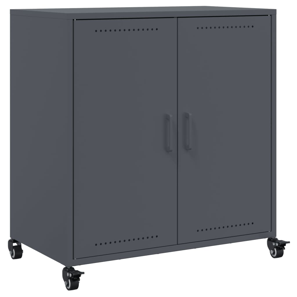 Credenza Antracite 68,5x39x72 cm in Acciaio Laminato a Freddo