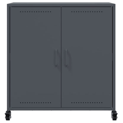 Credenza Antracite 68,5x39x72 cm in Acciaio Laminato a Freddo