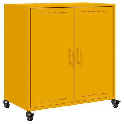 Credenza Giallo Senape 68,5x39x72 cm Acciaio Laminato a Freddo