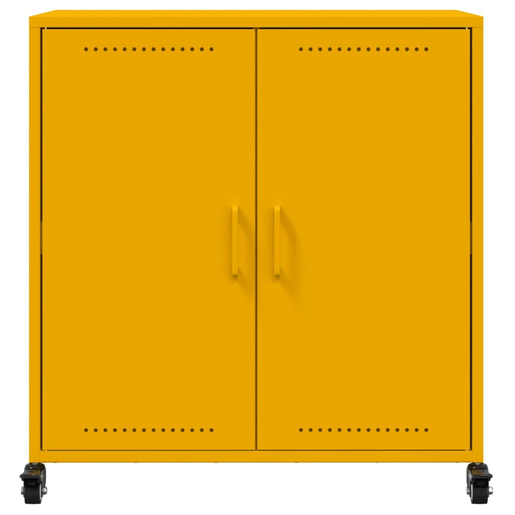 Credenza Giallo Senape 68,5x39x72 cm Acciaio Laminato a Freddo