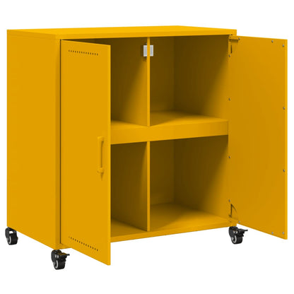 Credenza Giallo Senape 68,5x39x72 cm Acciaio Laminato a Freddo