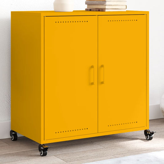 Credenza Giallo Senape 68,5x39x72 cm Acciaio Laminato a Freddo