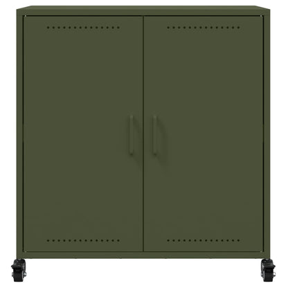 Credenza Verde Oliva 68x39x72 cm in Acciaio