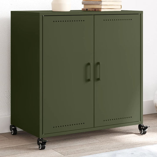 Credenza Verde Oliva 68x39x72 cm in Acciaio