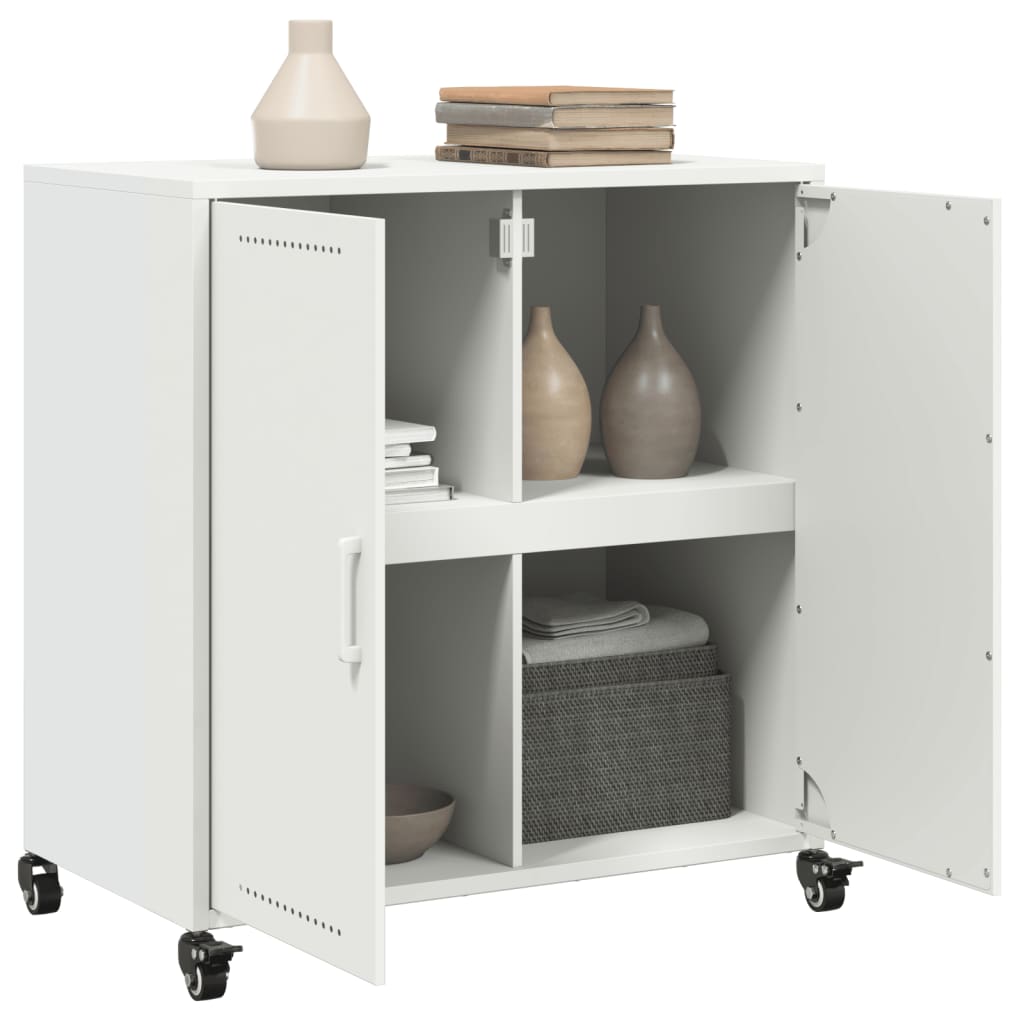 Credenza Bianca 68x39x72 cm in Acciaio