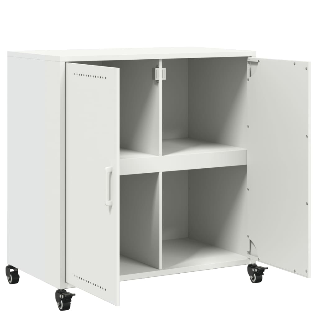 Credenza Bianca 68x39x72 cm in Acciaio