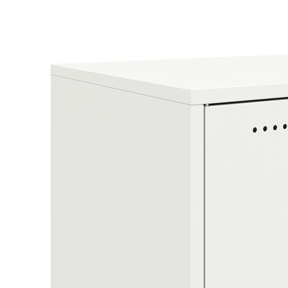 Credenza Bianca 68,5x39x72 cm in Acciaio Laminato a Freddo