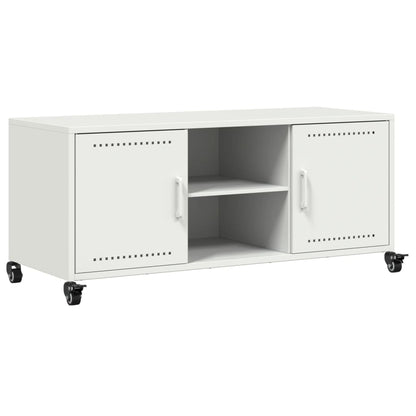 Mobile TV Bianco 100,5x39x43,5 cm in Acciaio - homemem39