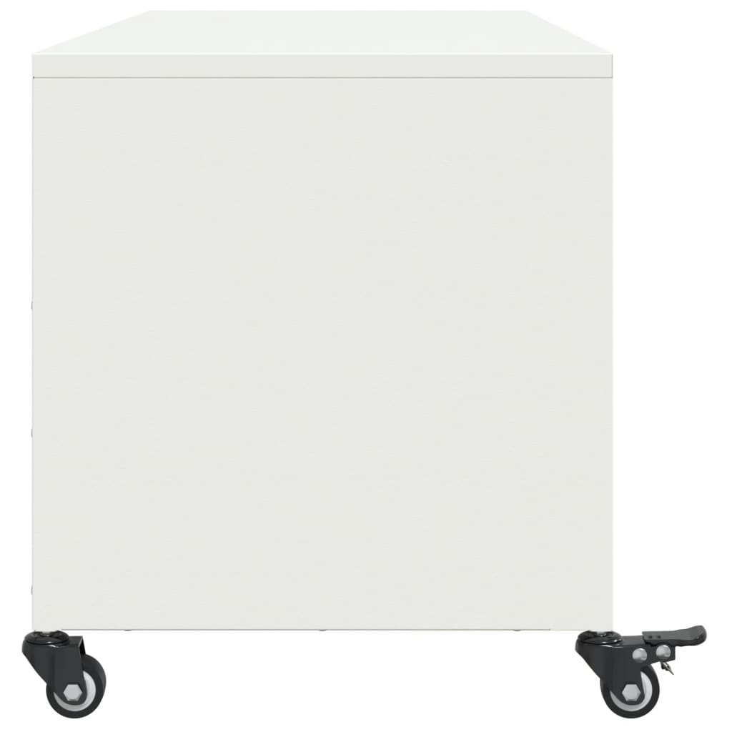 Mobile TV Bianco 100,5x39x43,5 cm in Acciaio - homemem39