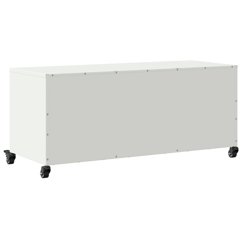 Mobile TV Bianco 100,5x39x43,5 cm in Acciaio - homemem39