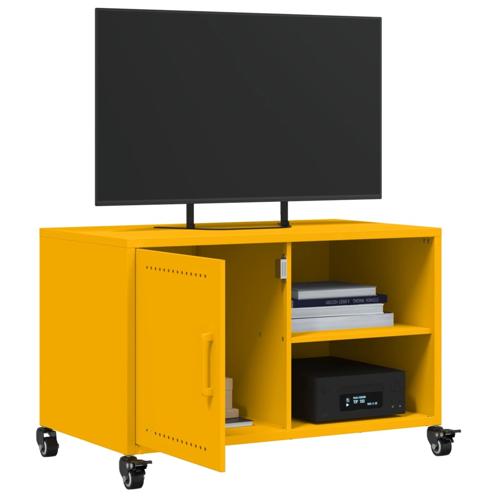 Mobile TV Giallo Senape 68x39x43,5 cm in Acciaio - homemem39