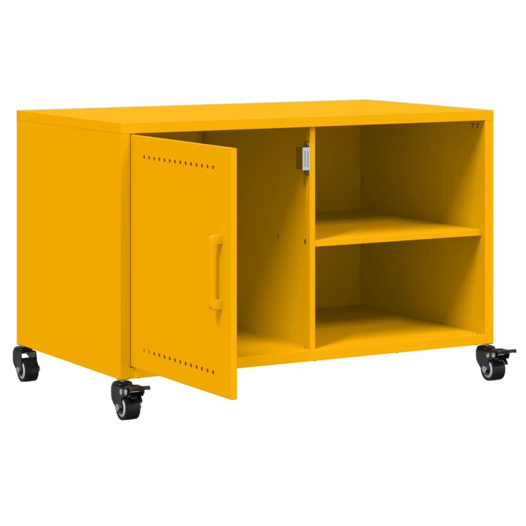 Mobile TV Giallo Senape 68x39x43,5 cm in Acciaio - homemem39
