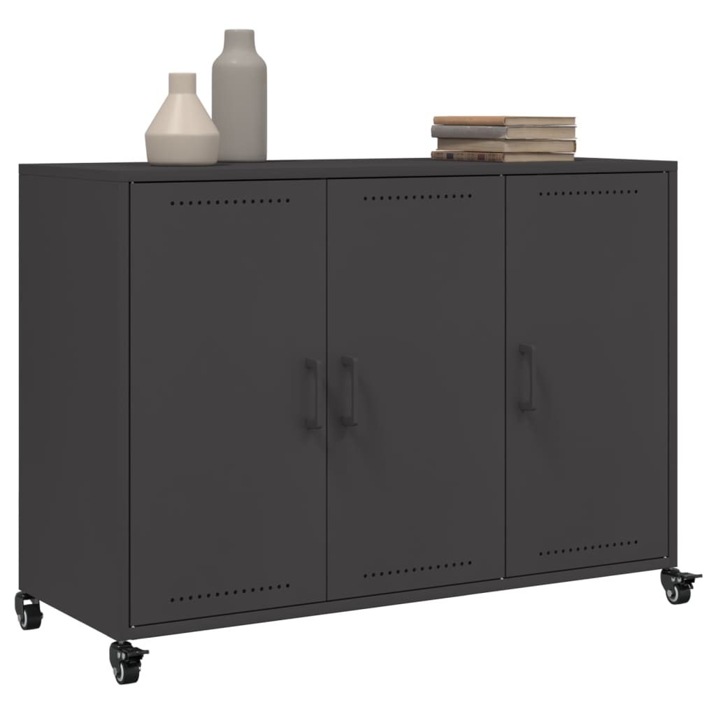 Credenza Nera 100,5x39x72 cm in Acciaio