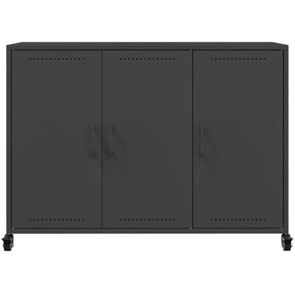 Credenza Nera 100,5x39x72 cm in Acciaio