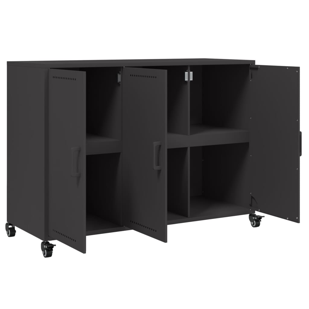 Credenza Nera 100,5x39x72 cm in Acciaio