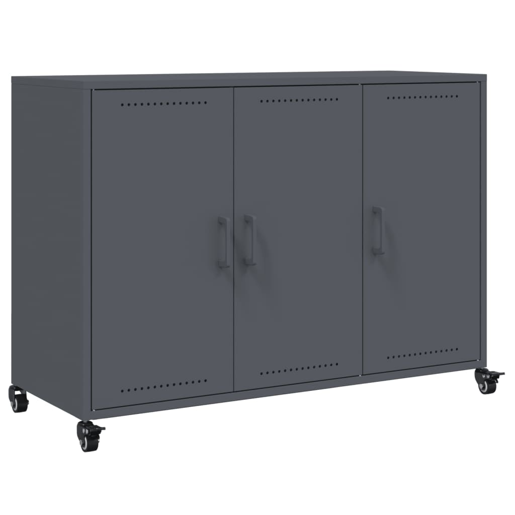 Credenza Antracite 100,5x39x72 cm in Acciaio - homemem39