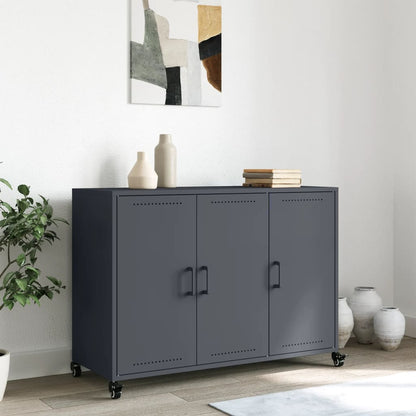 Credenza Antracite 100,5x39x72 cm in Acciaio - homemem39