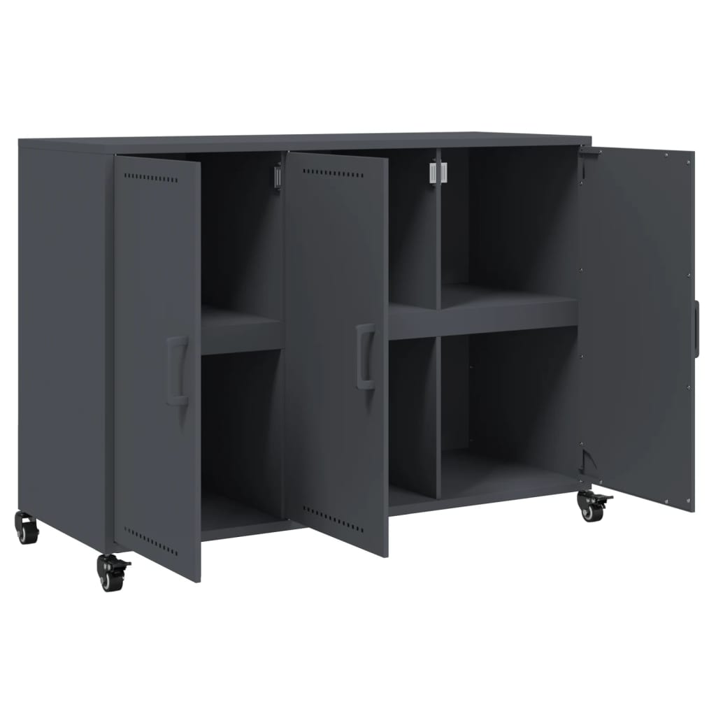 Credenza Antracite 100,5x39x72 cm in Acciaio - homemem39