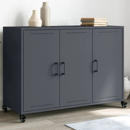 Credenza Antracite 100,5x39x72 cm in Acciaio - homemem39