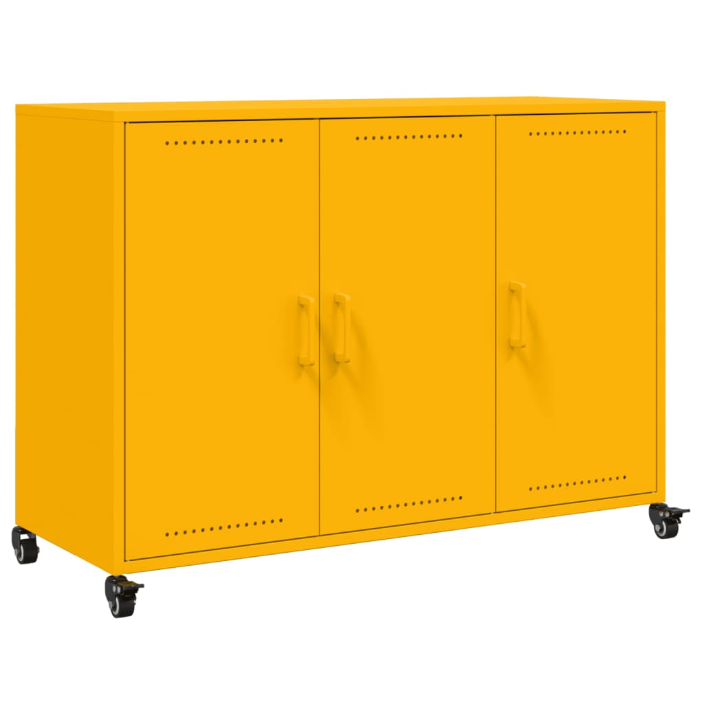 Credenza Giallo Senape 100,5x39x72 cm in Acciaio