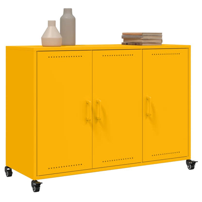 Credenza Giallo Senape 100,5x39x72 cm in Acciaio