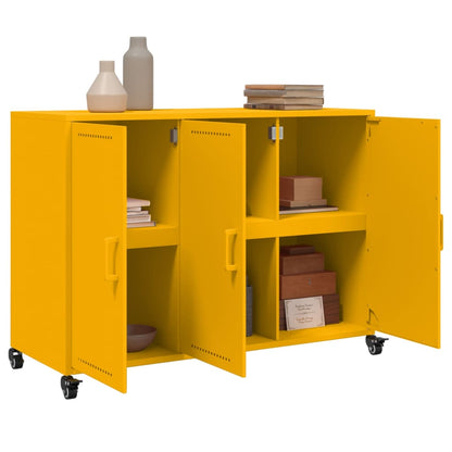 Credenza Giallo Senape 100,5x39x72 cm in Acciaio