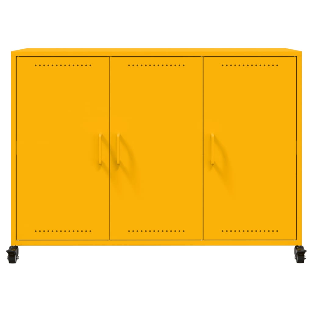 Credenza Giallo Senape 100,5x39x72 cm in Acciaio