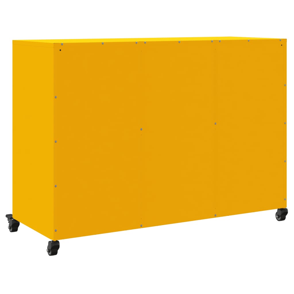 Credenza Giallo Senape 100,5x39x72 cm in Acciaio