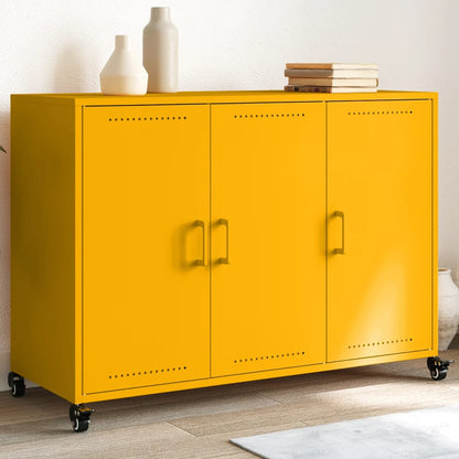 Credenza Giallo Senape 100,5x39x72 cm in Acciaio