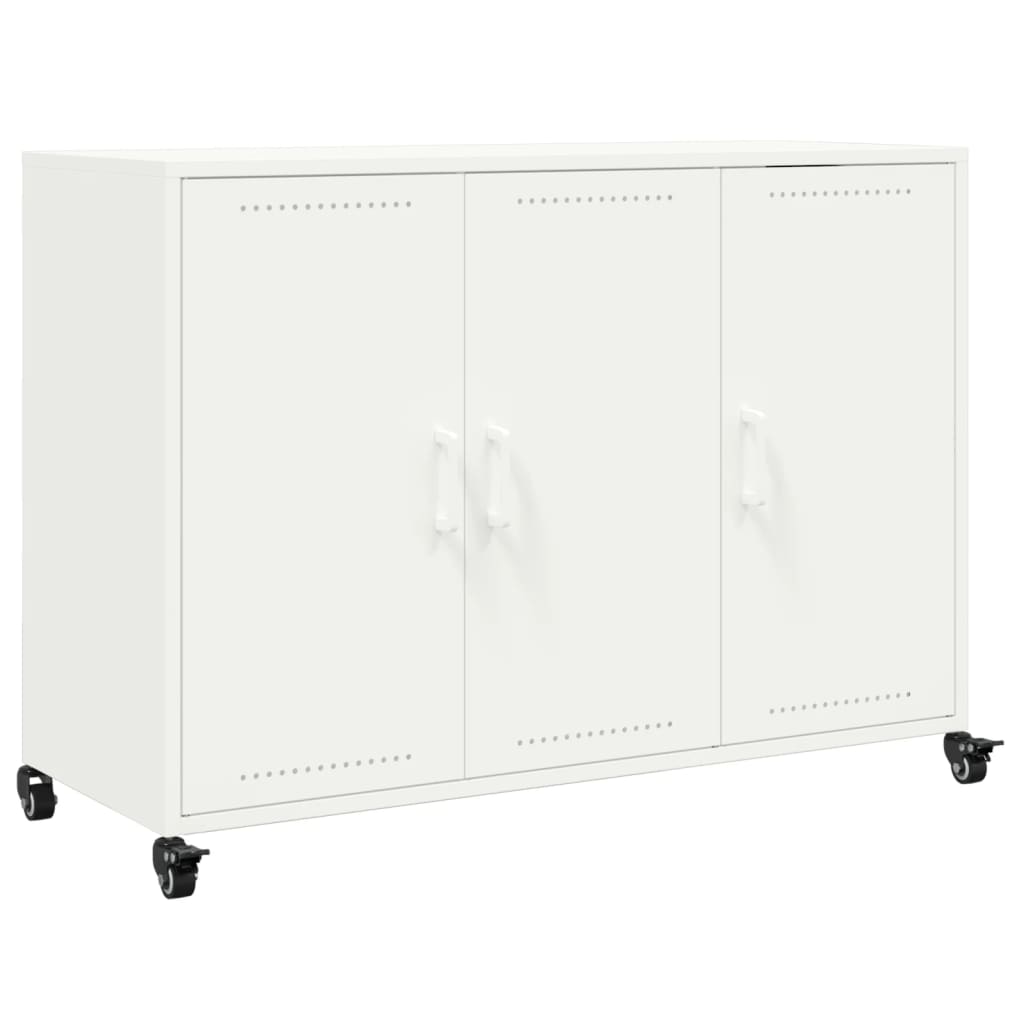 Credenza Bianca 100,5x39x72 cm in Acciaio