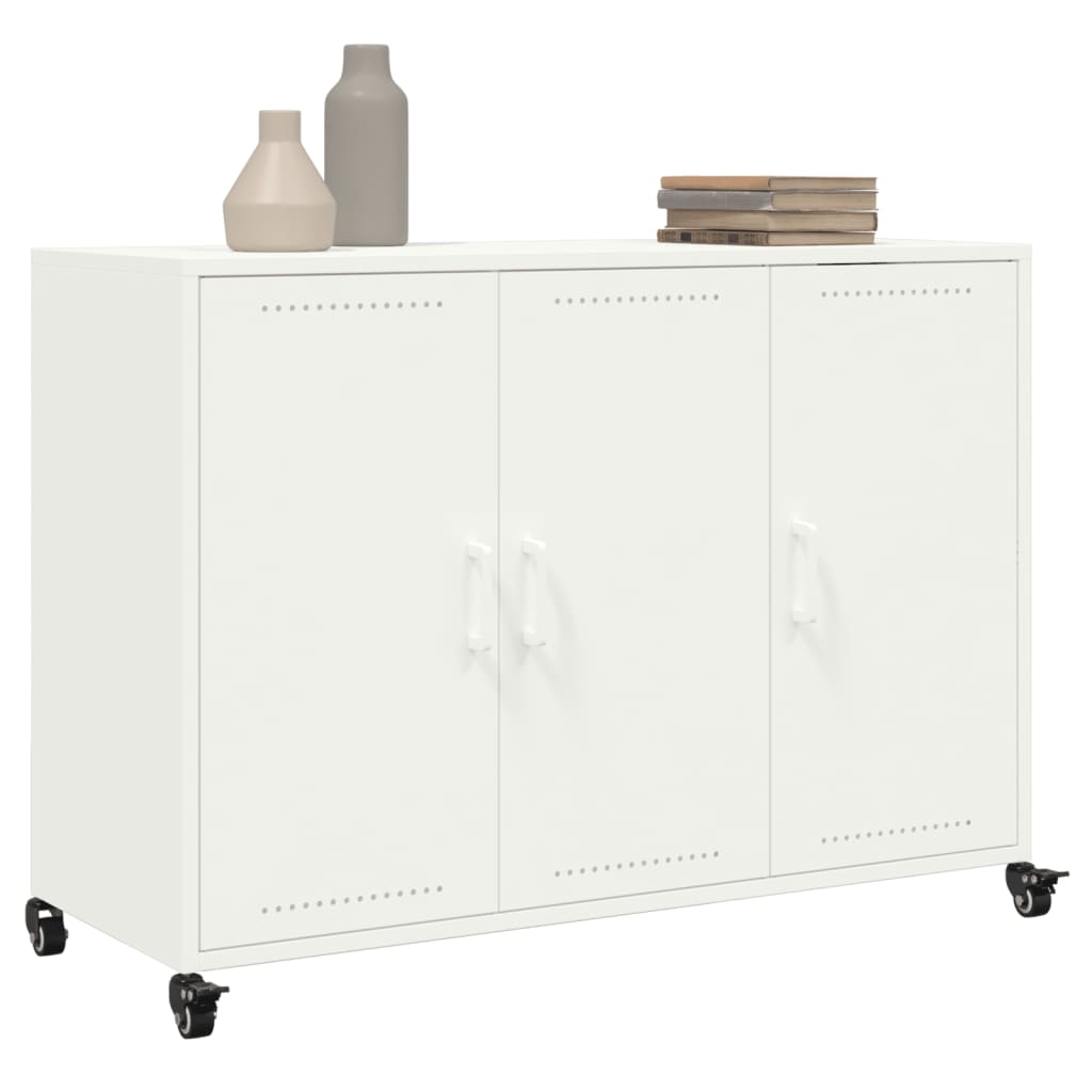 Credenza Bianca 100,5x39x72 cm in Acciaio