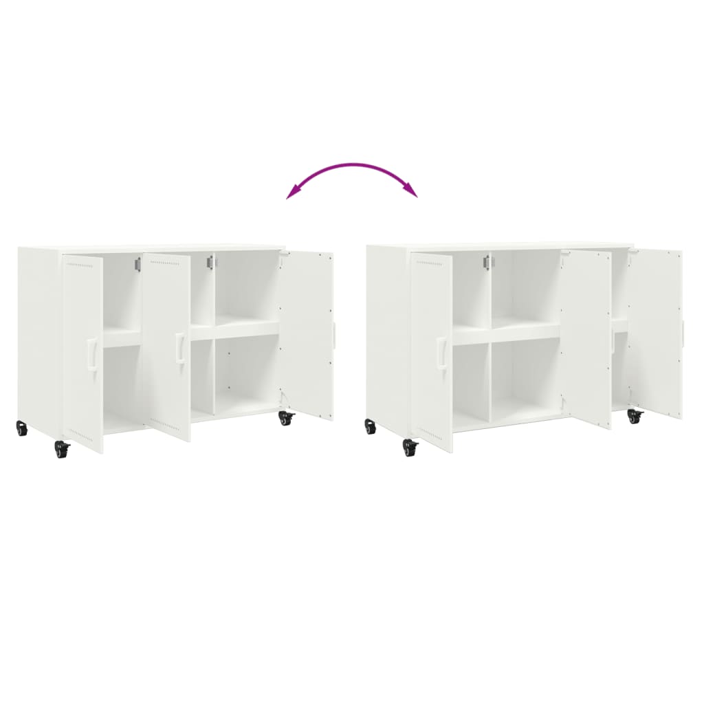 Credenza Bianca 100,5x39x72 cm in Acciaio