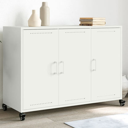 Credenza Bianca 100,5x39x72 cm in Acciaio