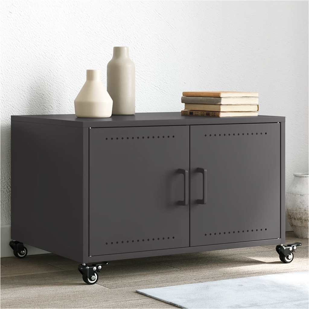 Tavolino da Salotto Nero 100,5x39x72 cm in Acciaio | homemem39