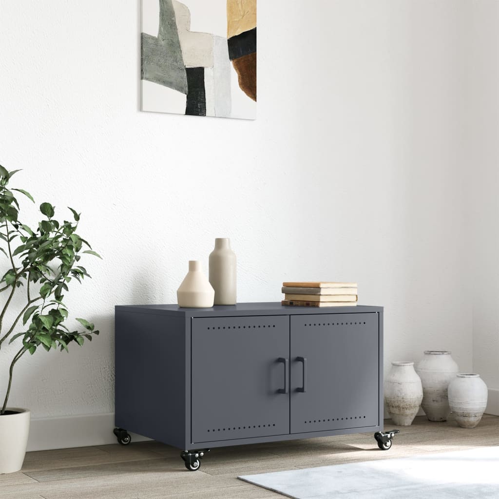 Tavolino da Salotto Antracite 68x50x43,5 cm in Acciaio | homemem39