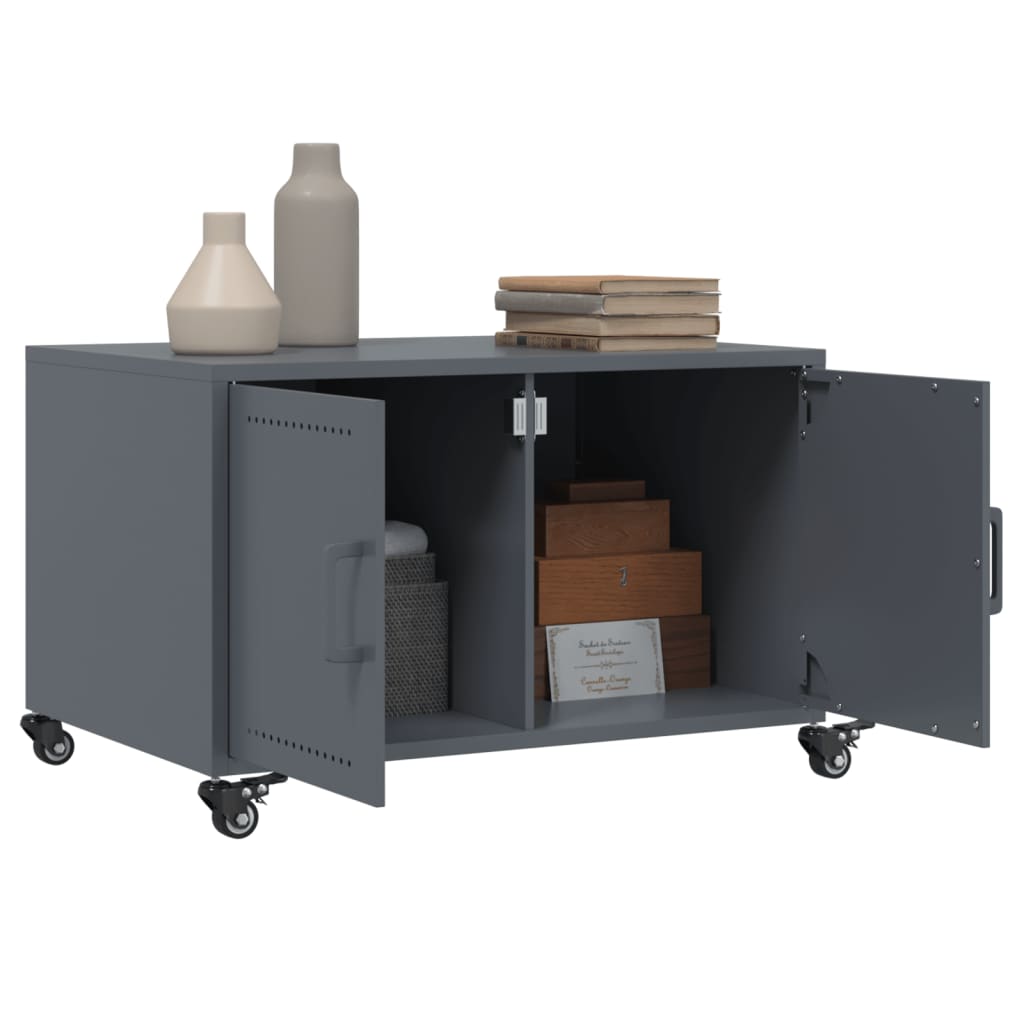Tavolino da Salotto Antracite 68x50x43,5 cm in Acciaio