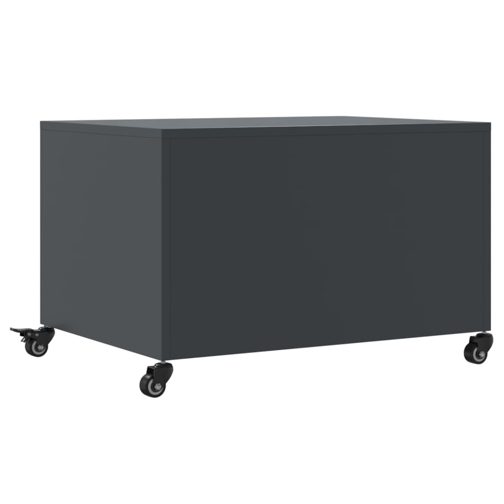 Tavolino da Salotto Antracite 68x50x43,5 cm in Acciaio