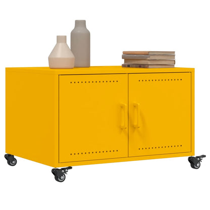 Tavolino Giallo Senape 68x50x43,5 cm Acciaio Laminato a Freddo | homemem39