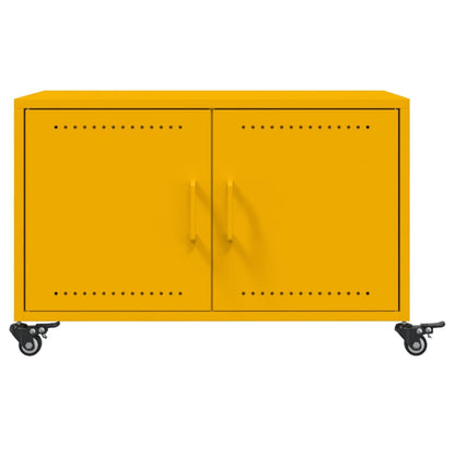 Tavolino Giallo Senape 68x50x43,5 cm Acciaio Laminato a Freddo | homemem39