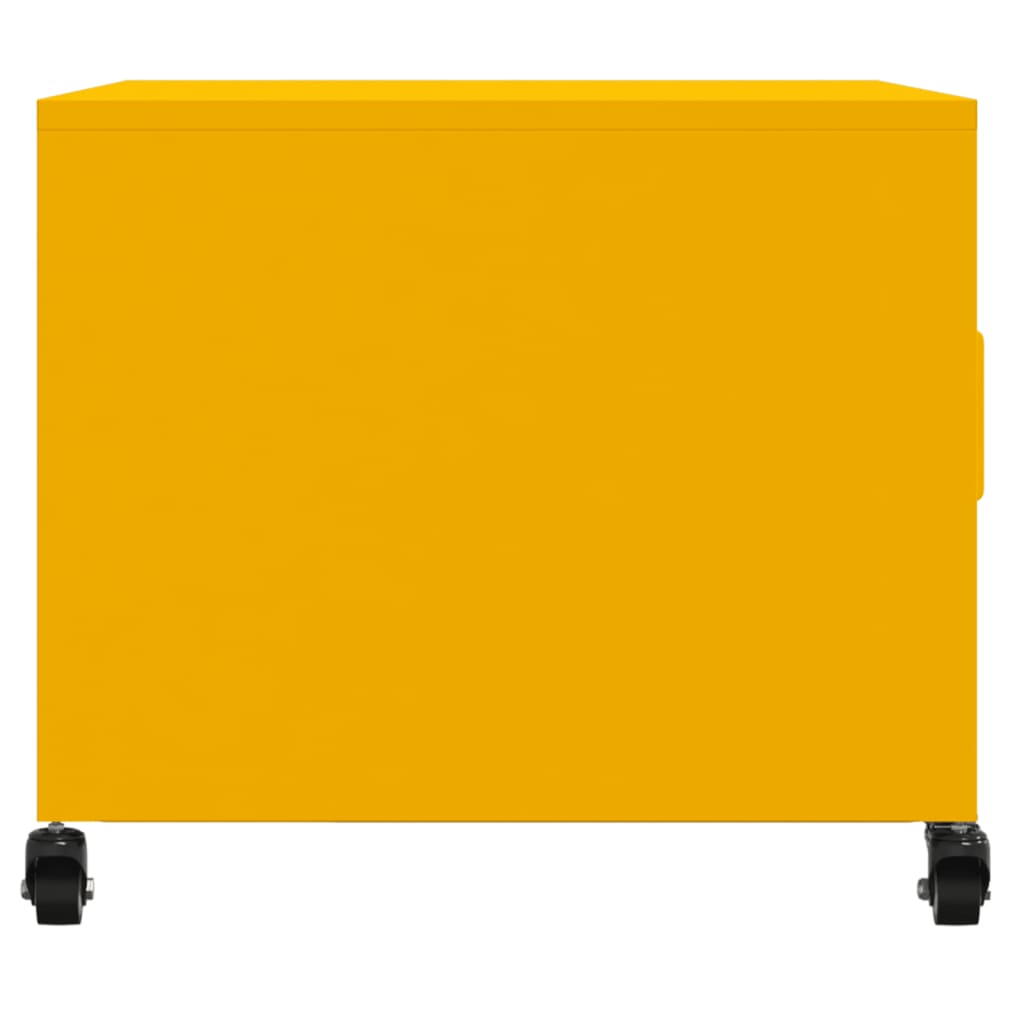 Tavolino Giallo Senape 68x50x43,5 cm Acciaio Laminato a Freddo | homemem39