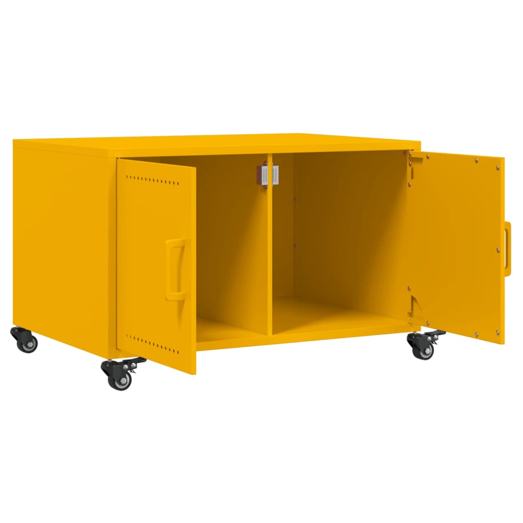 Tavolino Giallo Senape 68x50x43,5 cm Acciaio Laminato a Freddo | homemem39