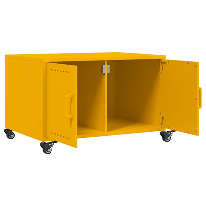 Tavolino Giallo Senape 68x50x43,5 cm Acciaio Laminato a Freddo | homemem39