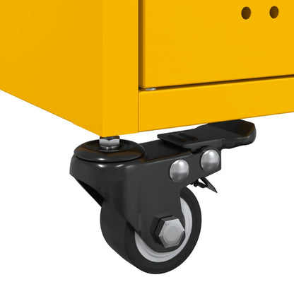 Tavolino Giallo Senape 68x50x43,5 cm Acciaio Laminato a Freddo | homemem39