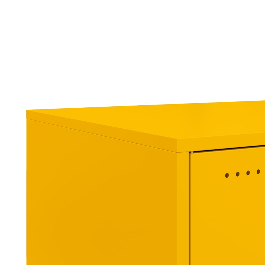 Tavolino Giallo Senape 68x50x43,5 cm Acciaio Laminato a Freddo | homemem39