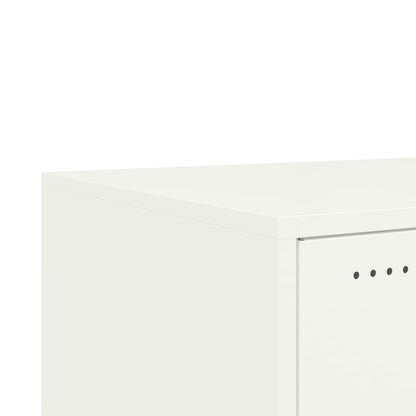 Tavolino da Salotto Bianco 68x50x43,5 cm in Acciaio