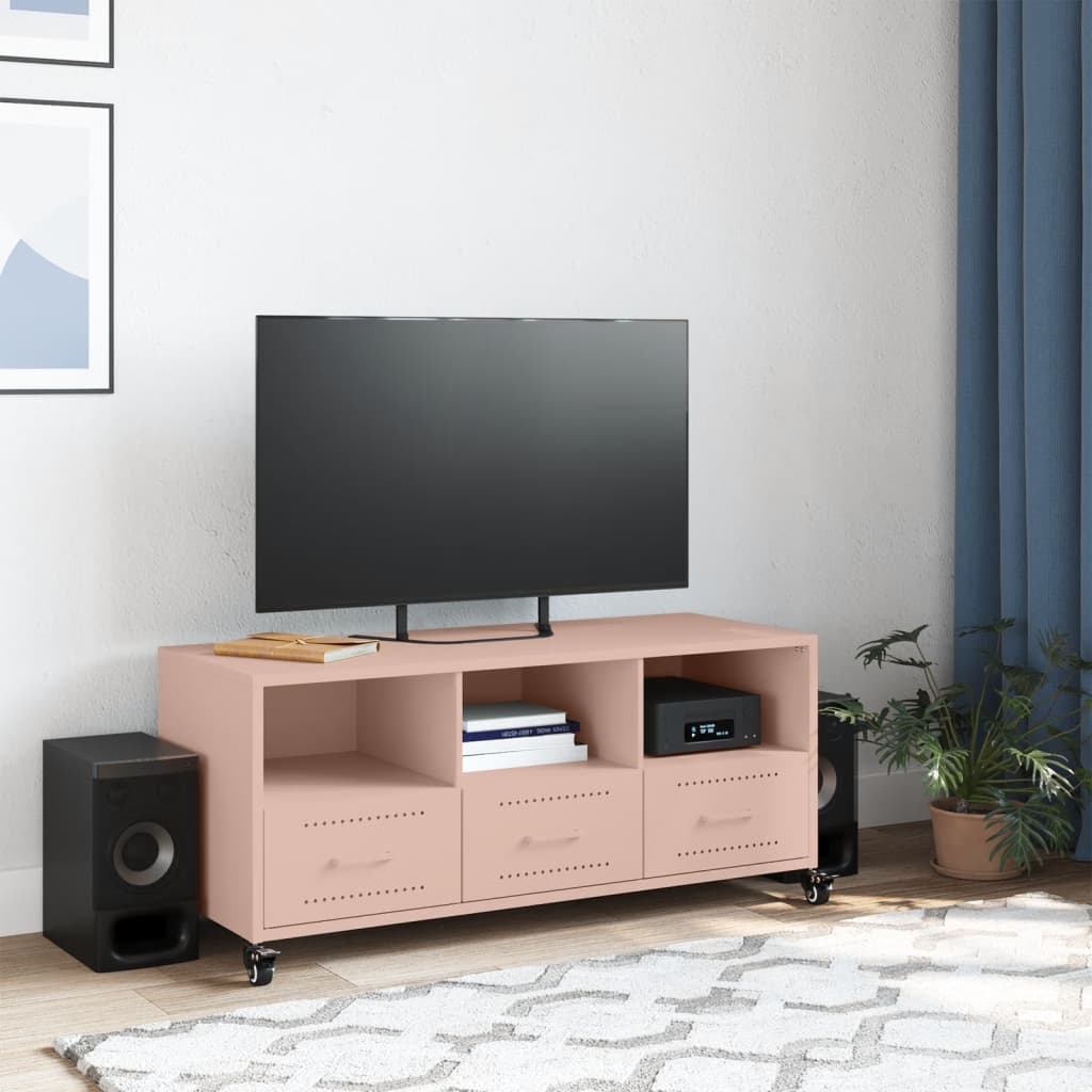 Mobile TV Rosa 100,5x39x43,5 cm in Acciaio - homemem39