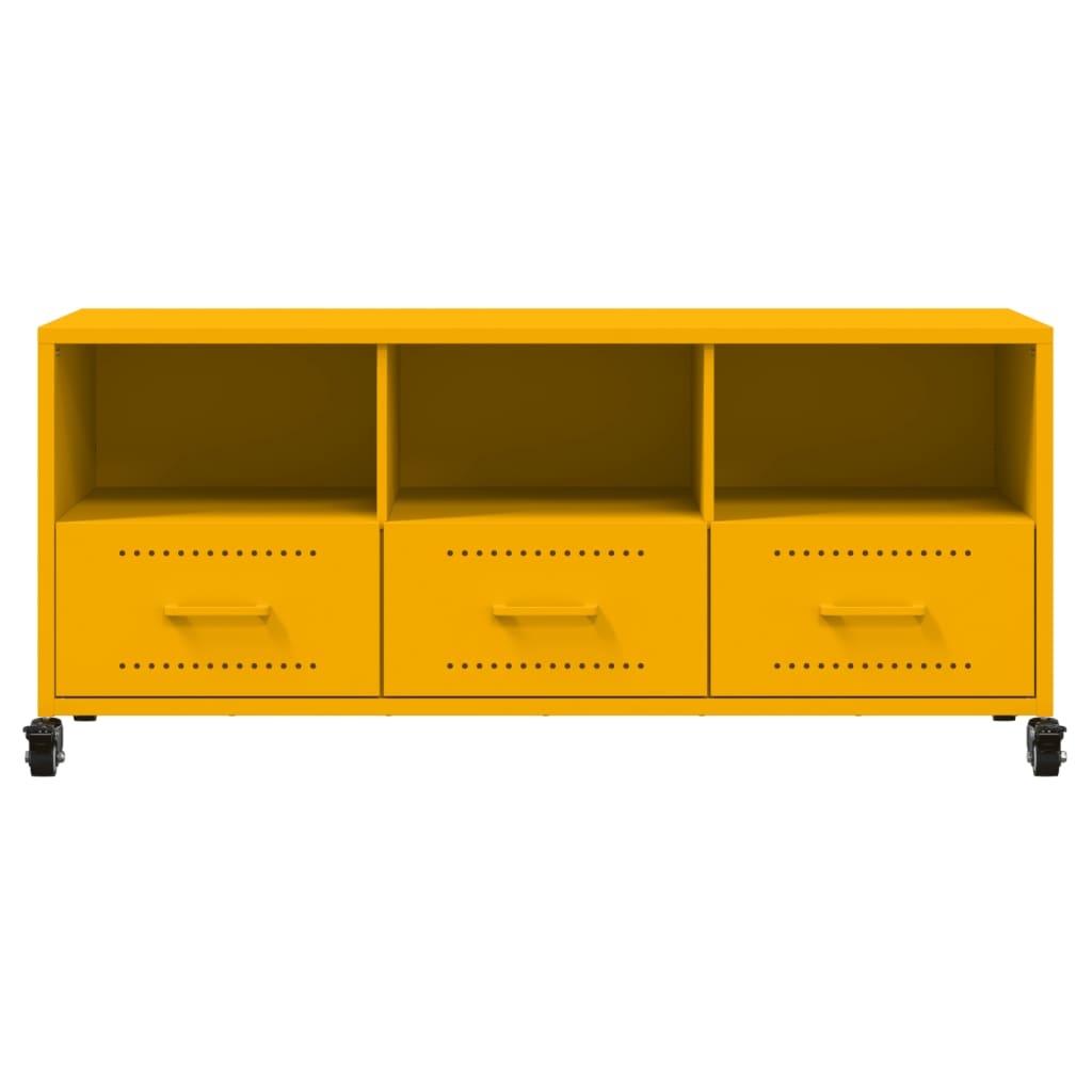 Mobile TV Giallo Senape 100,5x39x43,5 cm in Acciaio - homemem39
