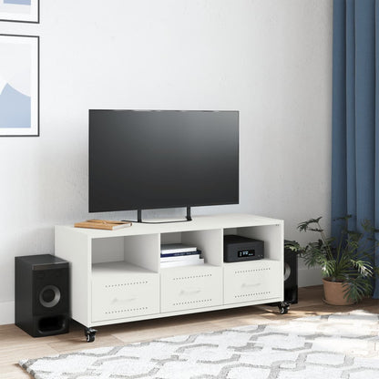 Mobile TV Bianco 100,5x39x43,5 cm in Acciaio - homemem39