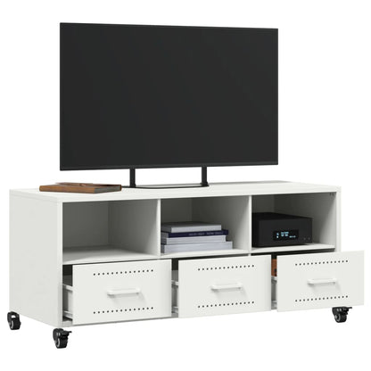 Mobile TV Bianco 100,5x39x43,5 cm in Acciaio - homemem39